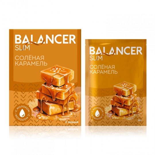 Коктейль BALANCER SLIM со вкусом «Соленая карамель», 5 саше
