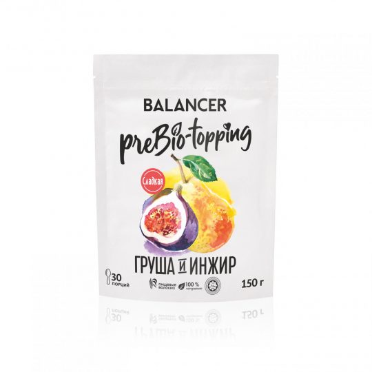 Комплексная пищевая добавка BALANCER Prebio-topping «Груша & инжир», сладкий, 150 г
